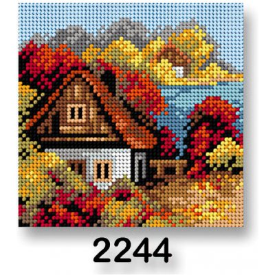 Stoklasa Vyšívací předloha 70244 2244 dům podzim 1 červená 15x15cm – HobbyKompas.cz