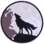 Nažehlovací nášivka - vyjící vlk II (prům. 7,5 cm) – Zbozi.Blesk.cz