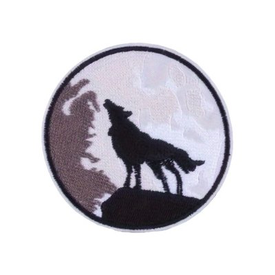 Nažehlovací nášivka - vyjící vlk II (prům. 7,5 cm) – Zbozi.Blesk.cz