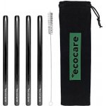 Ecocare ekologická kovová brčka Maxi Black 21,5 × 1,2 cm 4 ks – Sleviste.cz