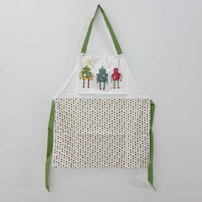 Clayre & Eef Dětská kuchyňská zástěra Roboti 48cm 56x56 cm – Hledejceny.cz