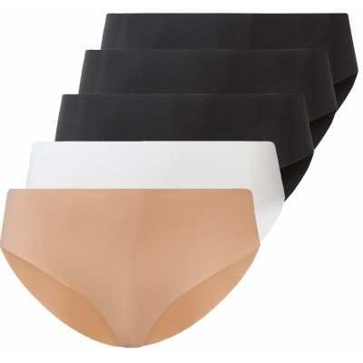 esmara Dámské bezešvé kalhotky, 5 kusů (L (44/46), černá/béžová/bílá)