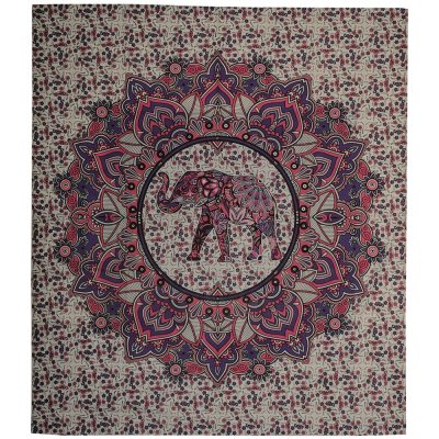 BOB Batik přehoz na postel indický Elephant růžovo fialový bavlna King size Dvoulůžko 240 x 205 cm – Zboží Dáma