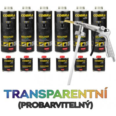 NOVOL Sada Cobra Bedliner ochranný nástřik (6x 600 ml) + tužidlo (6x 200 ml) transparentní – Zboží Mobilmania