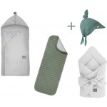 Sleepee Mušelínová cestovní sada pro novorozence Grey&Ocean green s kloboučkem zdarma – Hledejceny.cz