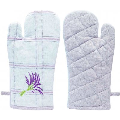 ARÔME HOME Chňapka s magnetem Fialové káro výšivka Levandule 18 x 32 cm – Zboží Dáma