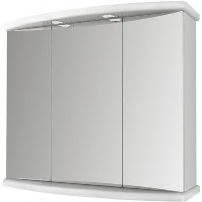 Baden Haus Zrcadlová skříňka s LED osvětlením Ascoli, 73 × 65,5 × 27 cm, bílá lakovaná 85830 – Hledejceny.cz