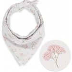 Biante bavlněný šátek Sandra SA-741 Růžové jarní květy na bílém – Zboží Mobilmania