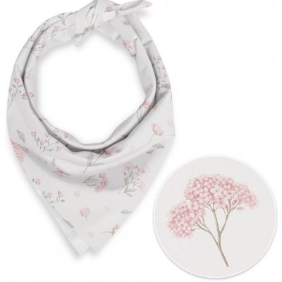 Biante bavlněný šátek Sandra SA-741 Růžové jarní květy na bílém – Zboží Mobilmania