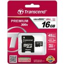 paměťová karta Transcend microSDHC 16 GB UHS-I TS16GUSDU1