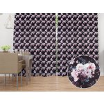 Biante Sametový závěs Tamara TMR-011 Květiny na černém 145x140 cm – Zboží Mobilmania