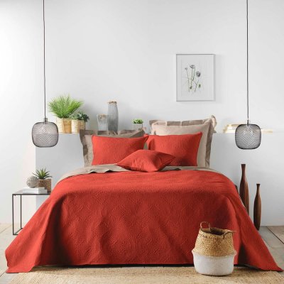 Douceur d'intérieur přehoz na postel Romane oranžová/červená 220 x 240 cm – Zboží Mobilmania