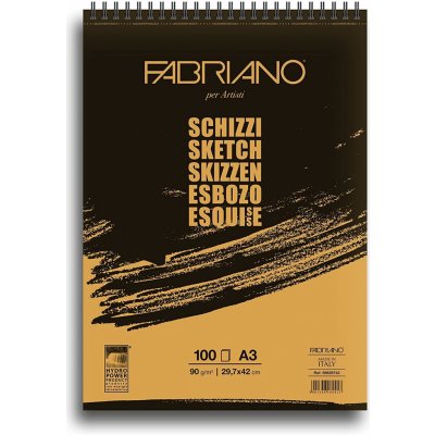 Fabriano Skicák A3 100 listů 90 g/m² kroužková vazba Schizzi – Hledejceny.cz