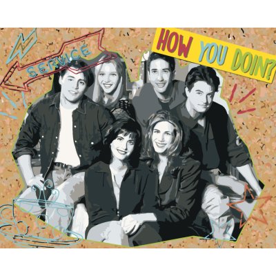 ZUTY Malování podle čísel JOEY PHOEBE ROSS CHANDLER MONICA RACHEL PŘÁTELÉ Rozměr 40 x 50 cm Rámování vypnuté plátno na rám – Sleviste.cz