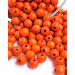 Detoa dřevěné korálky oranžové 8 mm 10 ks – Zboží Dáma
