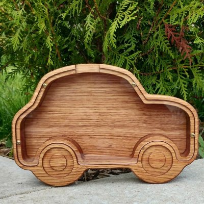 Pokladnička auto- dřevěná pokladnička auto – Zboží Dáma