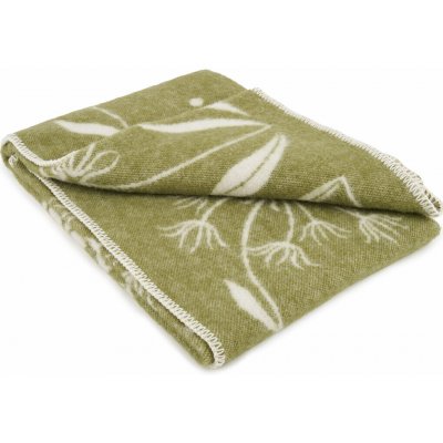 Woolee Vlněný Merino pléd s ovečkou zelená 100x140 – Hledejceny.cz