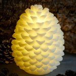 DecoLED LED svíčka vosková šiška 14 x 18,5 cm bílá – Hledejceny.cz
