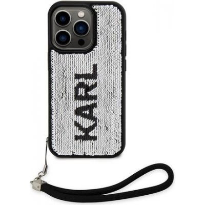 Pouzdro Karl Lagerfeld Sequins Reversible na Apple iPhone 13 Pro černé/stříbrné