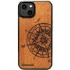 Pouzdro a kryt na mobilní telefon Apple AppleMix BEWOOD Apple iPhone 15 Plus - dřevěný - vintage kompas - hnědé