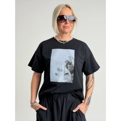 MADAME SUE Černé triko DAMIAN černá – Zboží Mobilmania