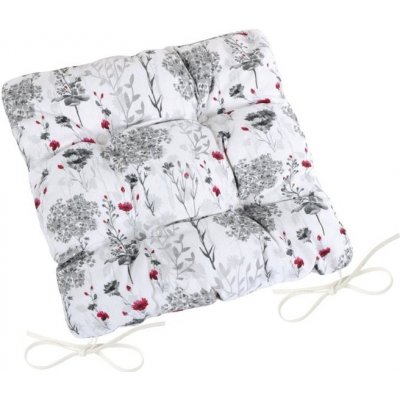 Bellatex prošívaný Dita Větvička šedá, červená, bílá 40x40 cm – Zboží Dáma