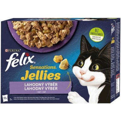 Felix pro kočky Sensations Jellies lahodný výběr 12 x 85 g