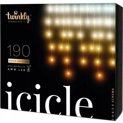 TWINKLY Smart LED vánoční řetěz Icicle TWI190GOP-TEU 5x0,6m aWiFi – Zbozi.Blesk.cz