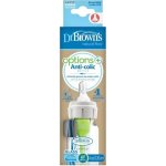 Dr. Brown's kojenecká láhev Options Narrow anti Colic skleněná bílá se silikonovým dudlíkem level1 1 ks 120ml – Hledejceny.cz
