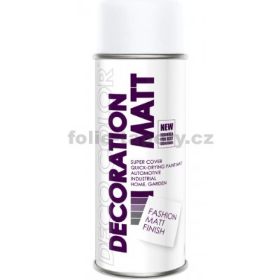 DecoColor Barva ve spreji MATT, RAL 9016 bílý - 400 ml – HobbyKompas.cz