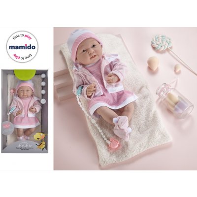 mamido Bobas v růžových šatech s čepičkou a dudlíkem 35 cm – Hledejceny.cz