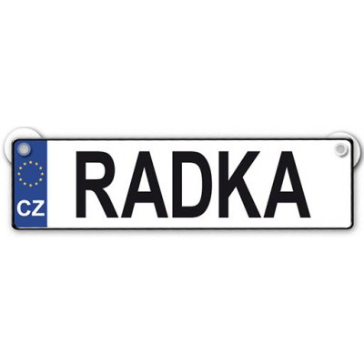 Nekupto Originální SPZ cedulka se jménem RADKA – Zboží Mobilmania