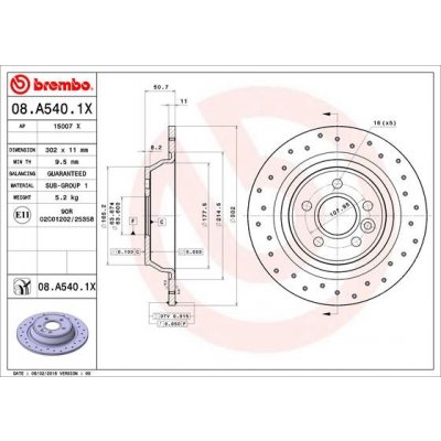 Brzdový kotouč BREMBO 08.A540.1X | Zboží Auto