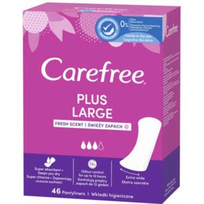 Carefree Plus Large slipové vložky se svěží vůní 46 ks – Hledejceny.cz
