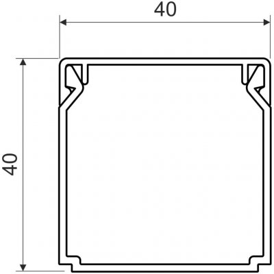 KOPOS KOLÍN Lišta LHD 40X40_FD hranatá černá 2m