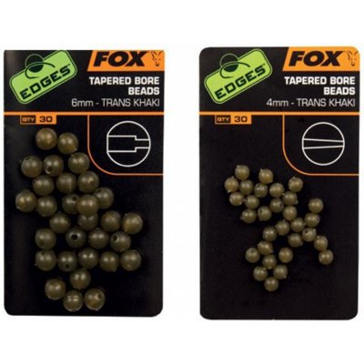 Fox Edges Tapered bore beads gumové korálky 6mm trans khaki
