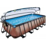 Exit Toys Frame s pískovou filtrací, kopulí a tepelným čerpadlem 540 x 250 x 122cm Dřevo – Zboží Mobilmania