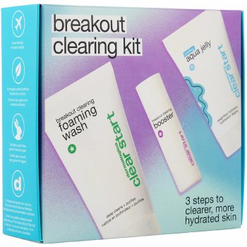 Dermalogica Breakout Clearing čisticí gel 75 ml + pečující booster 10 ml + hydratační gel 25 ml dárková sada