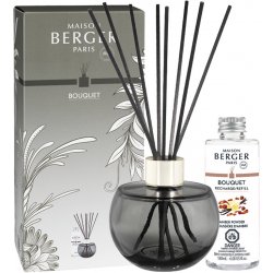 Maison Berger Paris sada difuzér 200 ml s tyčinkami Holly šedá a náplň Amber Powder Ambrový prach 180 ml