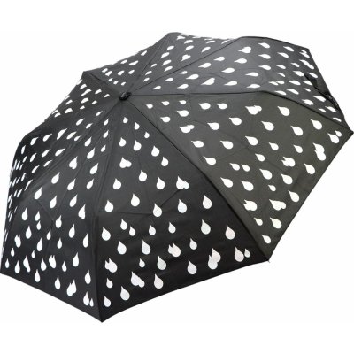 Kouzelné kapky deštník dámský skládací vystřelovací 3 černý – Zboží Dáma
