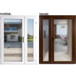 Soft Dvoukřídlé vchodové 3/3 sklo Krizet Zlatý dub/bílá levé 150 x 200 cm – Hledejceny.cz