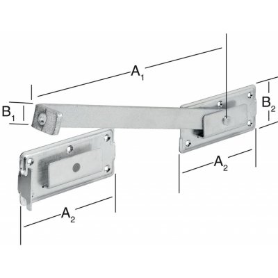 Stabilit Branová závora na dvoukřídlá vrata, 340 × 180 mm, ocel, pozinkováno 001999500
