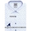 Pánská Košile AMJ slim fit pánská košile dlouhý rukáv se vzorem modrá VDSBR1308