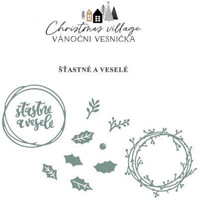 Papero amo ♥ vyřezávací šablony Vánoční vesnička Šťastné a veselé – Sleviste.cz