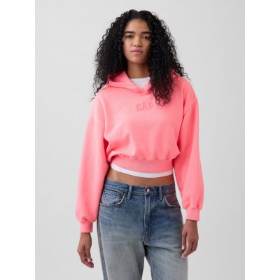 GAP Oversize crop mikina s logem VintageSoft Růžová – Zboží Mobilmania