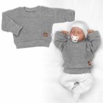 Baby Nellys Rostoucí oversize pletený svetřík pro miminko šedý – Hledejceny.cz