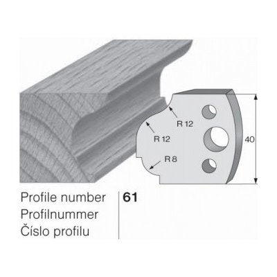 Nůž profilový č. 61 SP do frézovací hlavy 40 x 4 mm PILANA – Zbozi.Blesk.cz