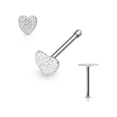 Šperky4U piercing do nosu srdíčko N0017-ST – Zboží Dáma