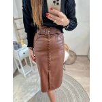 Dámská kožená midi sukně s páskem – Zboží Dáma