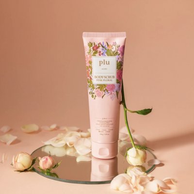 Plu Body Scrub peeling na tělo pink floral 200 g – Hledejceny.cz